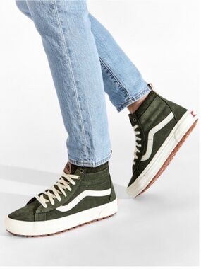 Vans MTE High-Top Canvas Sneakers in Olive Green